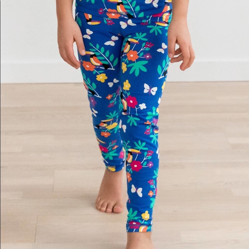 Hanna Andersson Play Active Blue Toucan Tropical Leggings 14/16 NWT